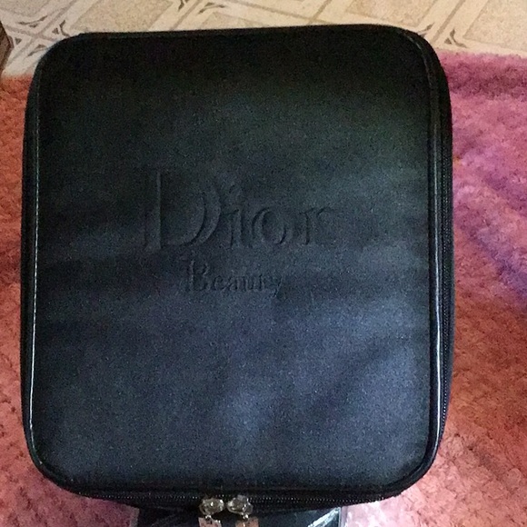 NEW DIOR BLACK BEAUTY CASE w/ SILVER “DIOR BEAUTY” ZIPPER PULLS (2) - Picture 14 of 15